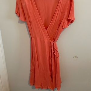Coral Wrap Dress